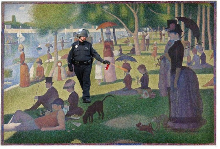 Lt. John Pike makes an unexpected appearance in Georges Seurat's \"A Sunday Afternoon on the Island of La Grande Jatte.\"