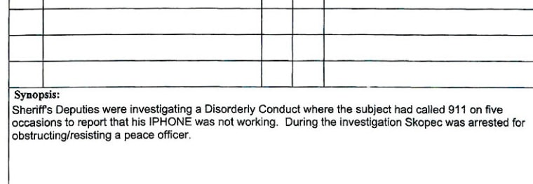 Part of the Kendall County Sheriff's Office report on a man who called 911 five times about his iPhone.