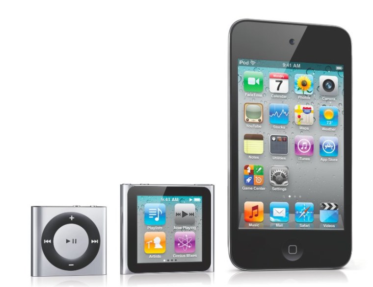 iPod shuffle, nano and touch