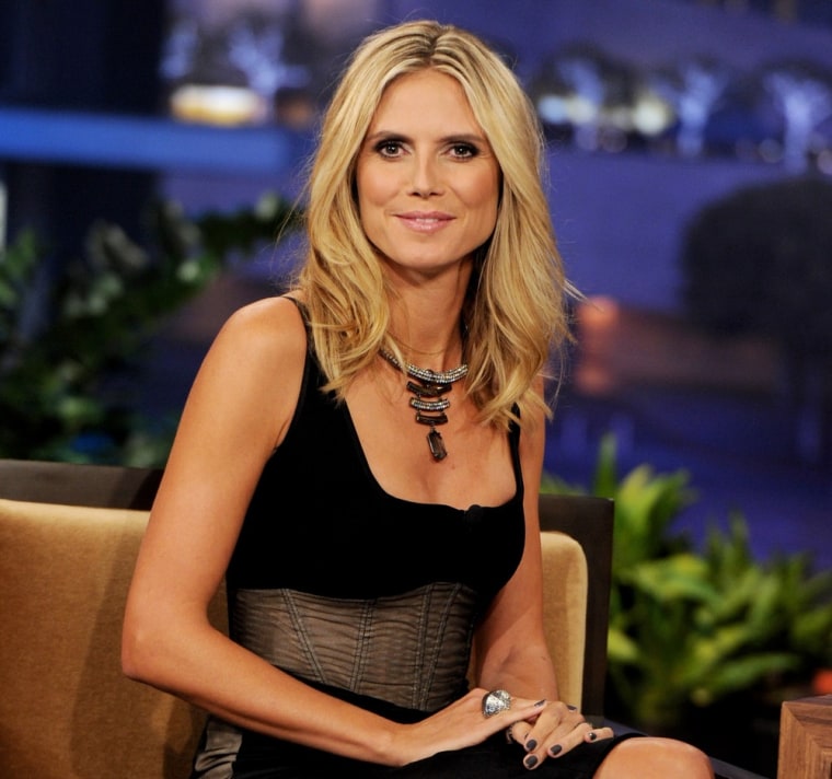 BURBANK, CA - SEPTEMBER 01:  Model Heidi Klum appears on The Tonight Show with Jay Leno at the NBC Studios on September 1, 2011 in Burbank, California.  (Photo by Kevin Winter/Tonight Show/Getty Images for The Tonight Show)
