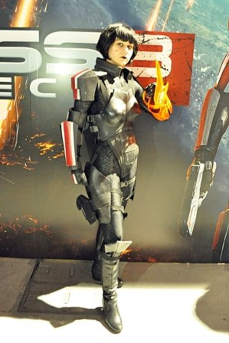 Holly Conrad dons her Commander Shepard uniform for PAX. Clearly, FemShep is a space commander who knows that both legs and arms need to be properly armored before battle.
