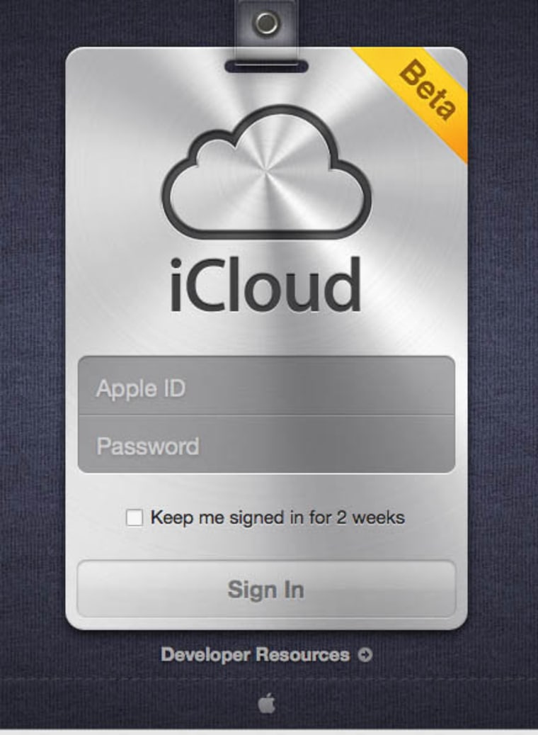 Apple's iCloud website is in test mode right now for software developers.