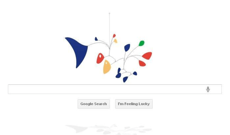 Google doodle celebrating Alexander Calder's birthday, July 22
