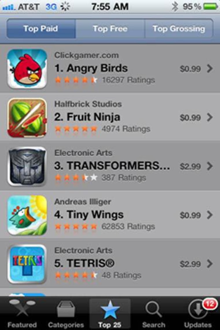 The App Store's top apps on Thursday, July 7, 2011.