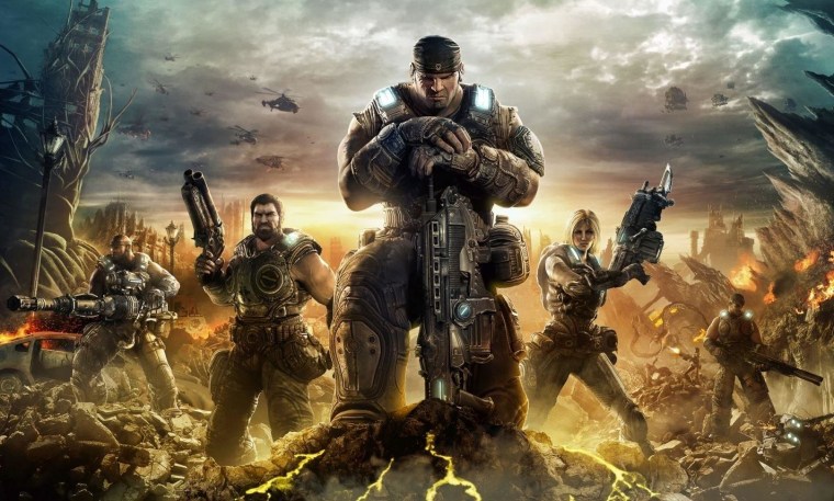 Marcus Fenix is totally not happy about this ... and he has a chainsaw assault rifle that he's not afraid to use.