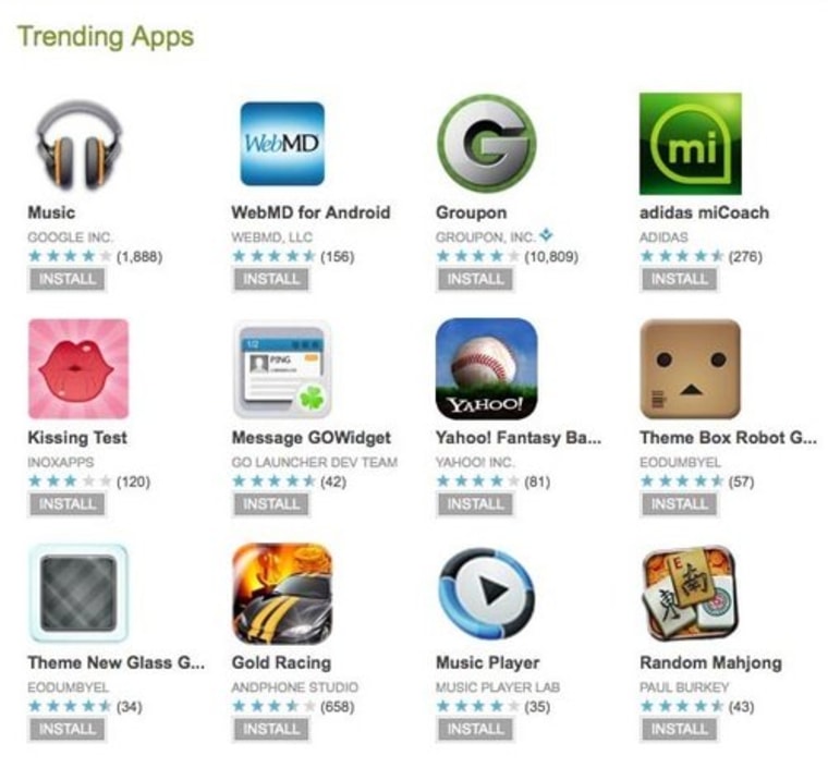 You can now easily see which apps are trending in the Android Market.