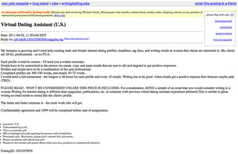 Click on the image for a closer look at this Craigslist ad.