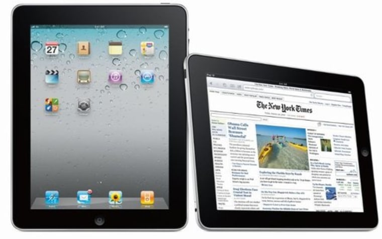 iPads, including an image of one competitor for The Daily: The New York Times (Courtesy of Apple)