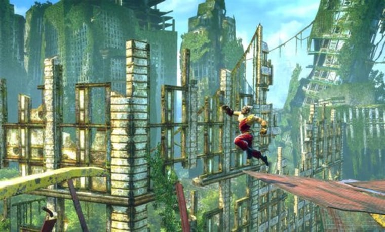 Monkey takes a flying leap in the excellent new game "Enslaved: Odyssey to the West." With a story penned by author Alex Garland and environments that are nothing short of jaw dropping, "Enslaved" delivers thrilling gameplay, believable characters and a story that won't let you go.