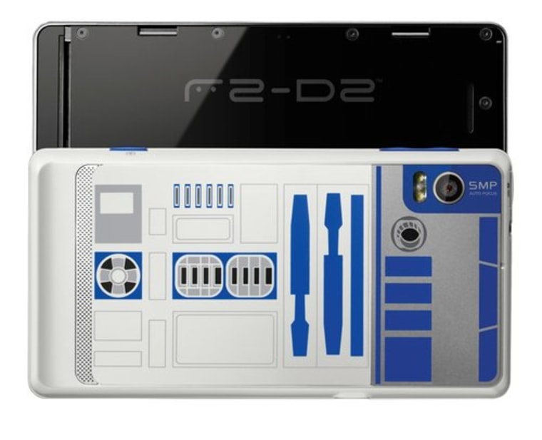 The back of the limited edition Droid R2-D2 by Motorola.