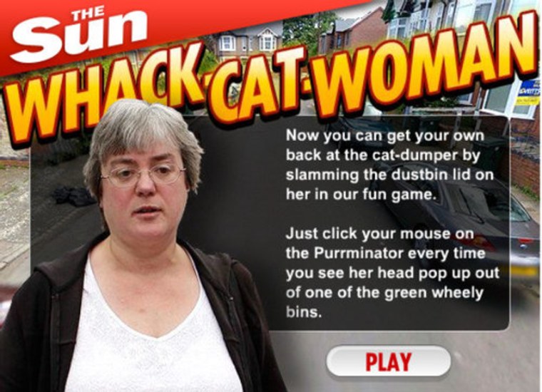 The U.K. Sun's "Whack Cat Woman" game. I smell Pulitzer!