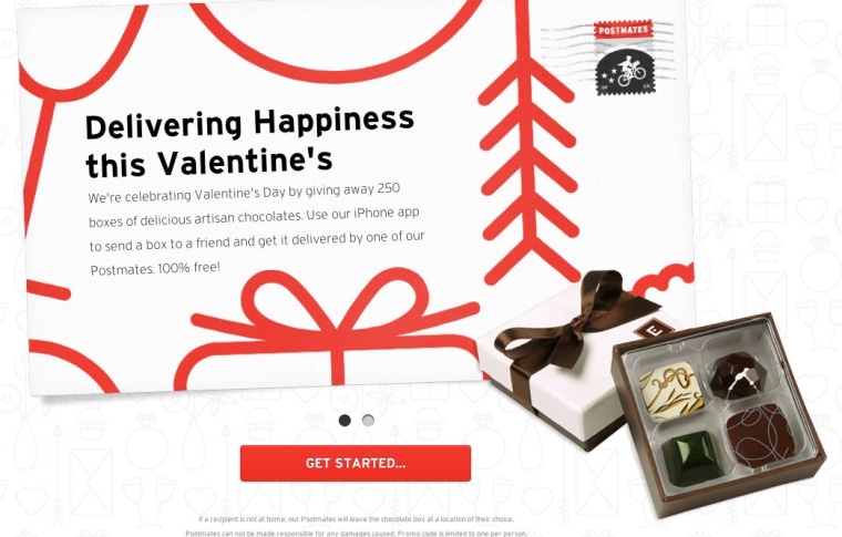 Postmates Valentine's Day special offer