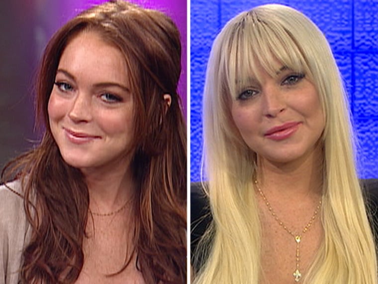 On TODAY: Lohan in 2006, left, and this week.