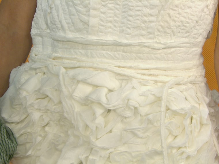 Just roll with it: A wedding dress made of toilet paper