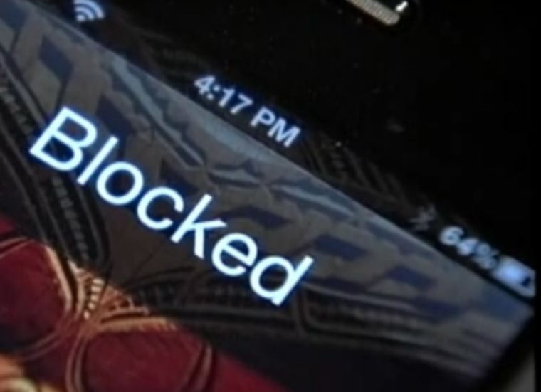 Blocked cell phone use