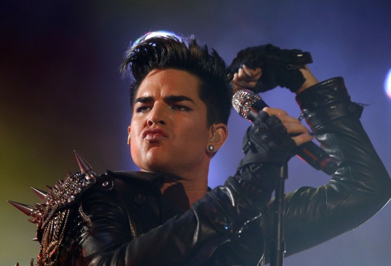 Adam Lambert performs with Queen in Kiev, Ukraine, on June 30.