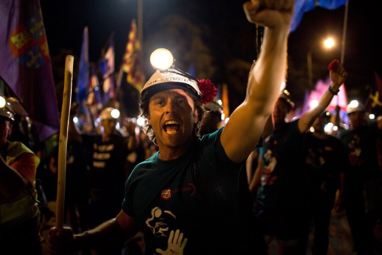 Spanish miners converge on Madrid after long march