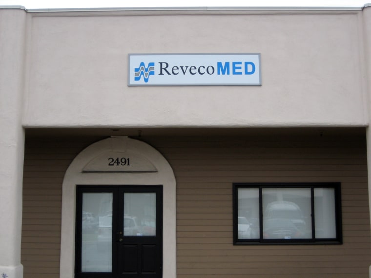 The RevecoMED offices in Fullerton, Calif.