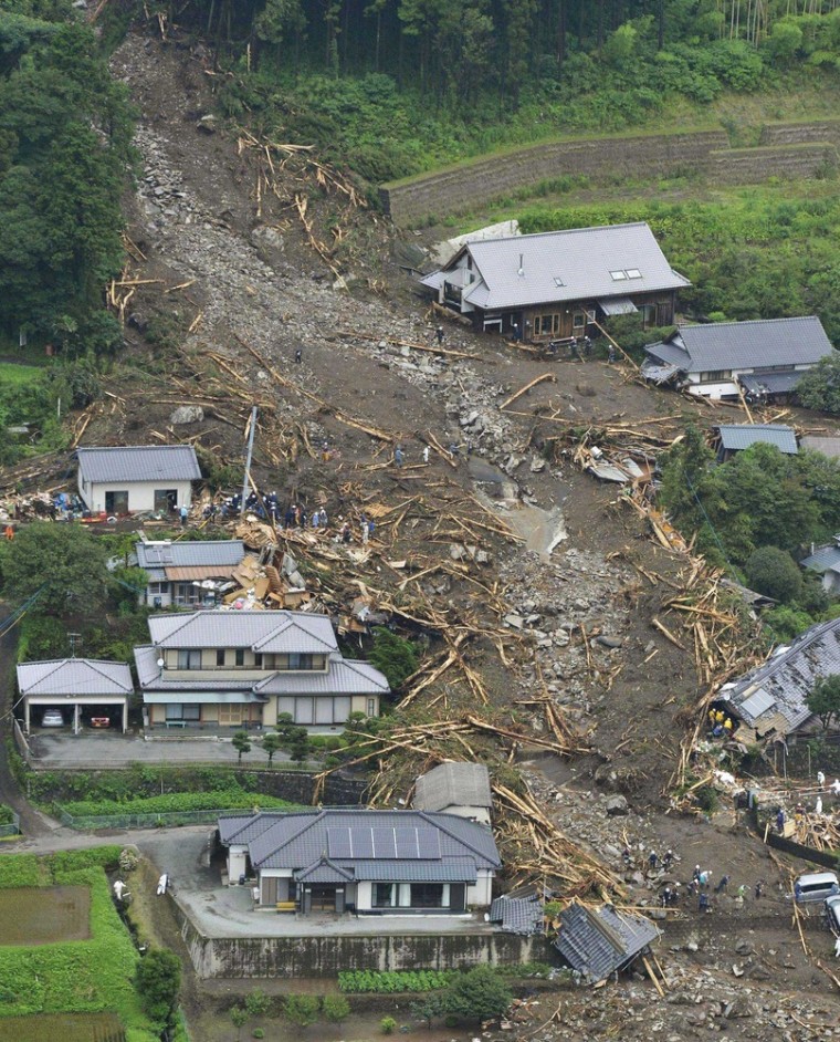 Flash floods in Japan leave trail of destruction
