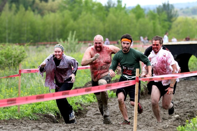 Run For Your Lives is a race series that challenges runners with a 5K obstacle course of mud, fake blood -- and zombies.