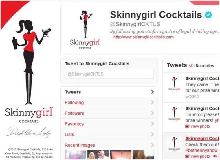 Twitter, Skinnygirl Cocktails