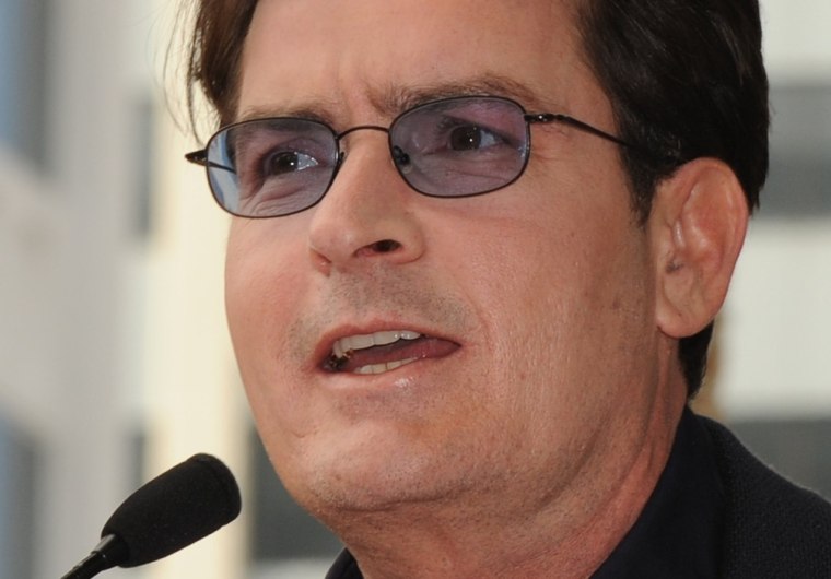 Charlie Sheen in 2009 at the unveiling of his star on the Hollywood Walk of Fame.