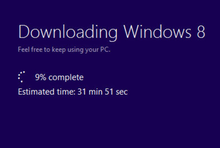 downloading win 8 screen