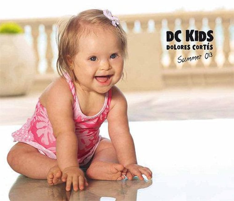 Young fashionista: 10-month-old Valentina Guerrero, rocking a pink floral bathing suit, is the new face of DC Kids.