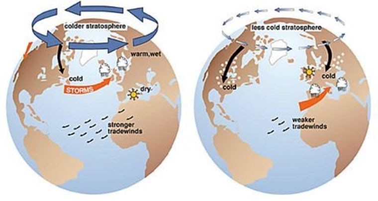 Positive versus negative Arctic Oscillation