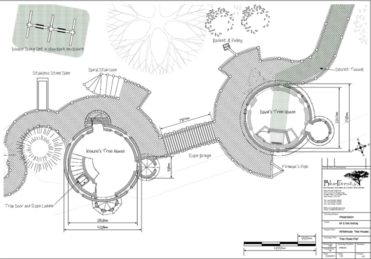 The fantasy playground will be made complete with a double swing set, stainless steel slide and an attached trampoline.