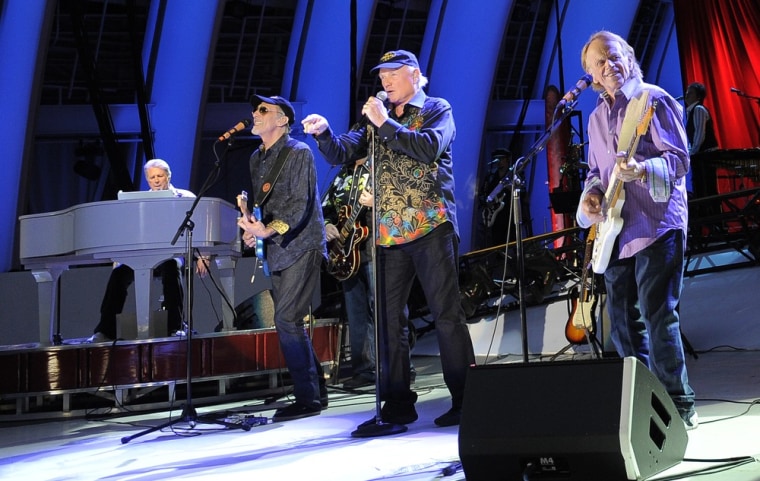 The Beach Boys (from left, Brian Wilson, David Marks, Mike Love and Al Jardine)perform during the band's concert at the Hollywood Bowl on Saturday, June 2 in Los Angeles.