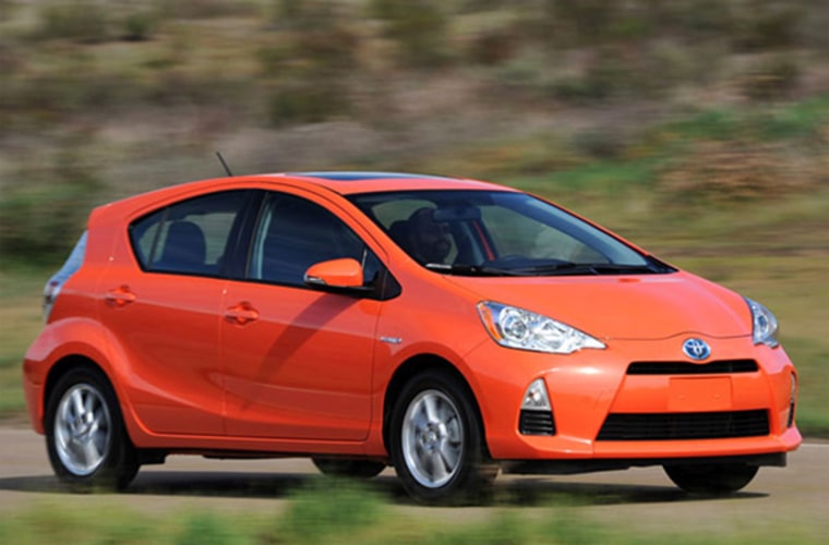 The 2012 Toyota Prius C comes in Habanero, an optimistic and bright shade of orange that just makes you smile.