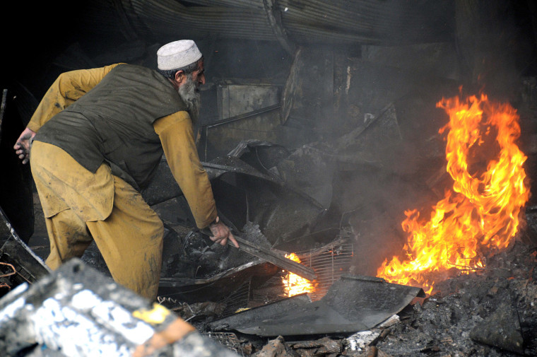 Huge Market Fire In Peshawar Destroys Shops