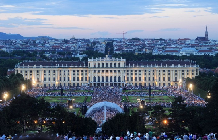 Couple celebrates wedding with sweeping view of Vienna concert