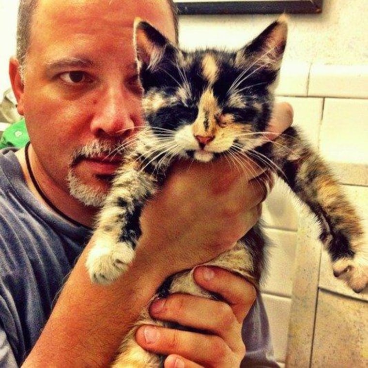 Photographer Antonio M. Rosario is pictured here with his newest family member, Mercedes the kitten.