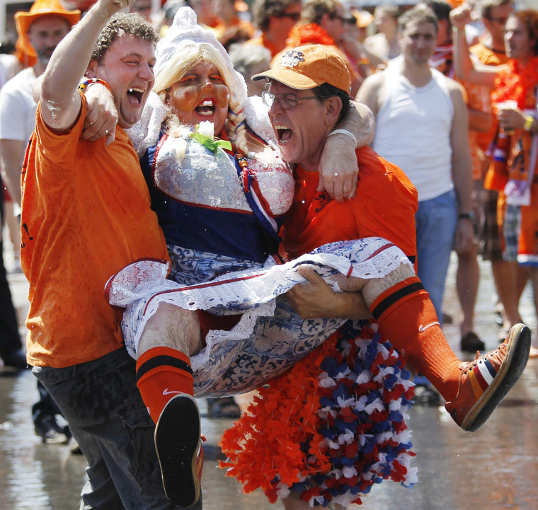 Netherlands Fans Get Wet And Wild