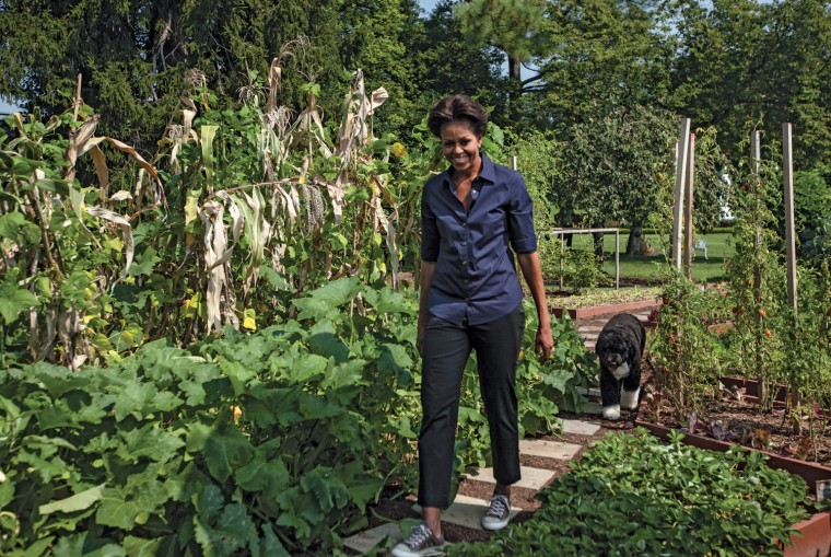 Michelle Obama sees her garden as not just her place, but everyone's place, including Bo's.