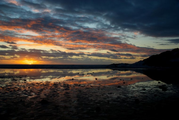 Sunset at Noordhoek Beach in Cape Town, South Africa