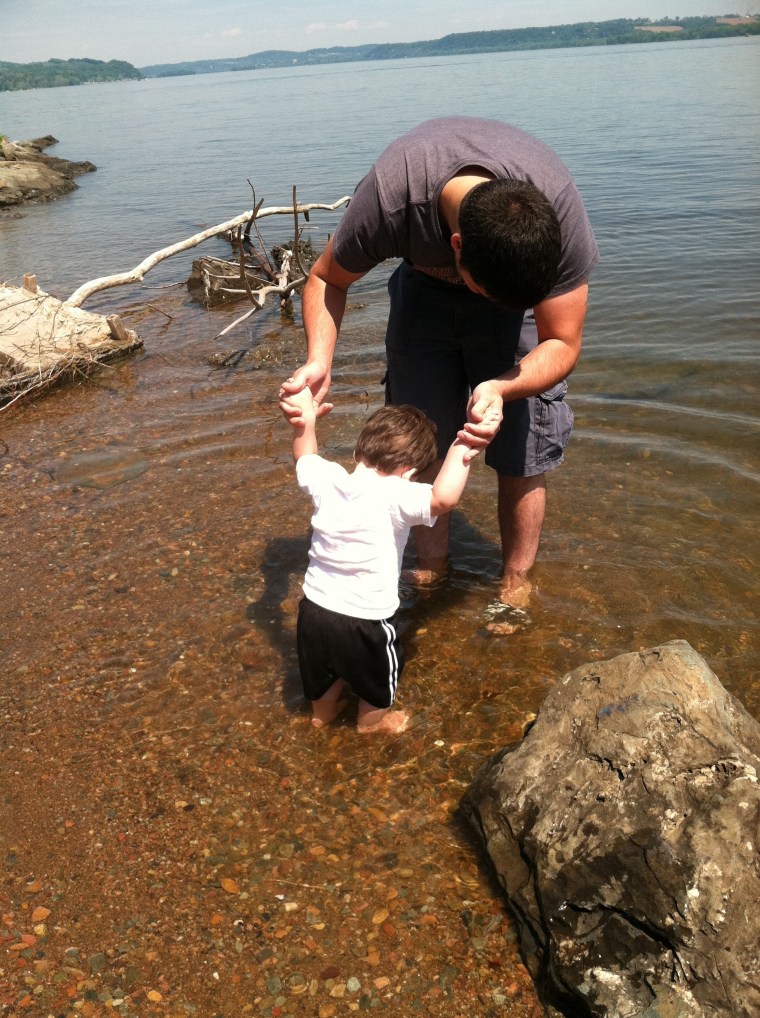 Brantly, 14 months, and his Daddy had a wonderful time in the Susquehanna River!!