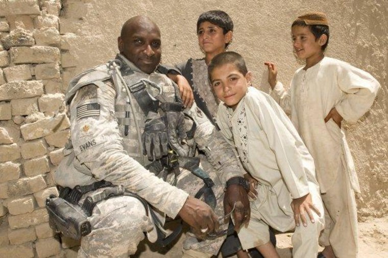 Andrae Evans in Kandahar during humanitarian patrol in 2009.