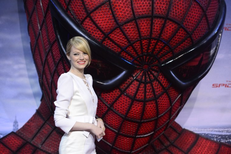 Emma Stone at a photocall for the Berlin premiere of \"The Amazing Spider-Man\" on Wednesday.