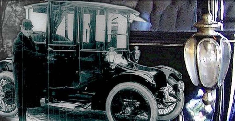 Henry Ford with the electric vehicle preferred by wife Clara over his Model T.