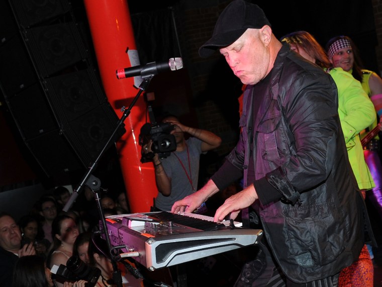 Singer Mike Score of Flock Of Seagulls performs in 2012. Sadly, a hat covers his once-famous 1980s hair.