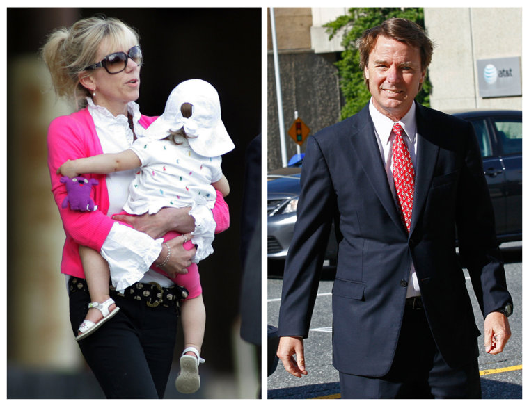 Rielle Hunter, left, is shown Aug. 6, 2009, and former U.S. senator and presidential candidate John Edwards is seen May 10, 2012.