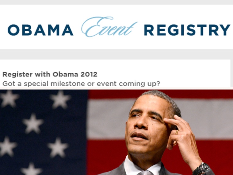 The Obama campaign now offers event-throwers a chance to register for donations in lieu of traditional gifts.