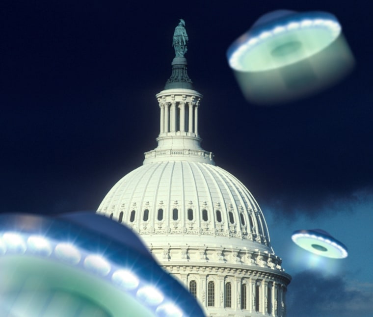 In a recently conducted poll, 19 percent of the respondents said they thought Washington, D.C., would be the most likely landing zone for a UFO. But if that ever happened, who's the best person to lead the welcoming party? About 65 percent said they'd rather have Barack Obama than Mitt Romney handle the situation.