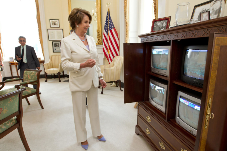 House Minority Leader Nancy Pelosi watches coverage of the Supreme Court's decision to uphold the Affordable Care Act. The former Speaker of the House will join Melissa for an interview on Saturday.