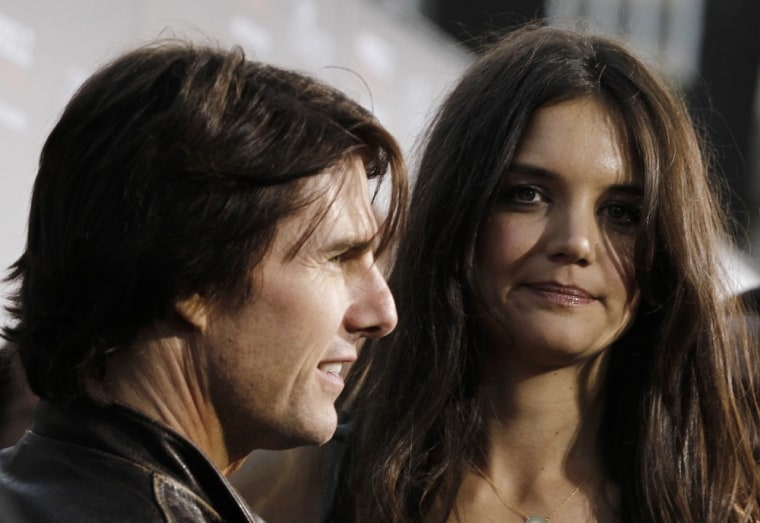 Katie Holmes and Tom Cruise at the premiere of
