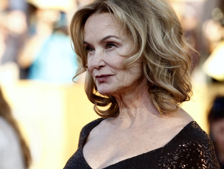 Jessica Lange arrives at the 18th Annual Screen Actors Guild Awards on Sunday Jan. 29, 2012 in Los Angeles. (AP Photo/Matt Sayles)