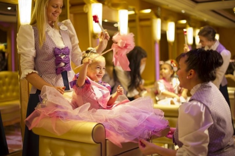 At Bibbidi Bobbidi Boutique on the Disney Fantasy, aspiring young princesses receive the full fairy tale treatment with pixie-dusted makeovers at this very special salon. When young princesses-to-be make their royal entrance at the Bibbidi Bobbidi Boutique, they are greeted by their very own Fairy Godmother-in-training who transforms them with magical makeovers.